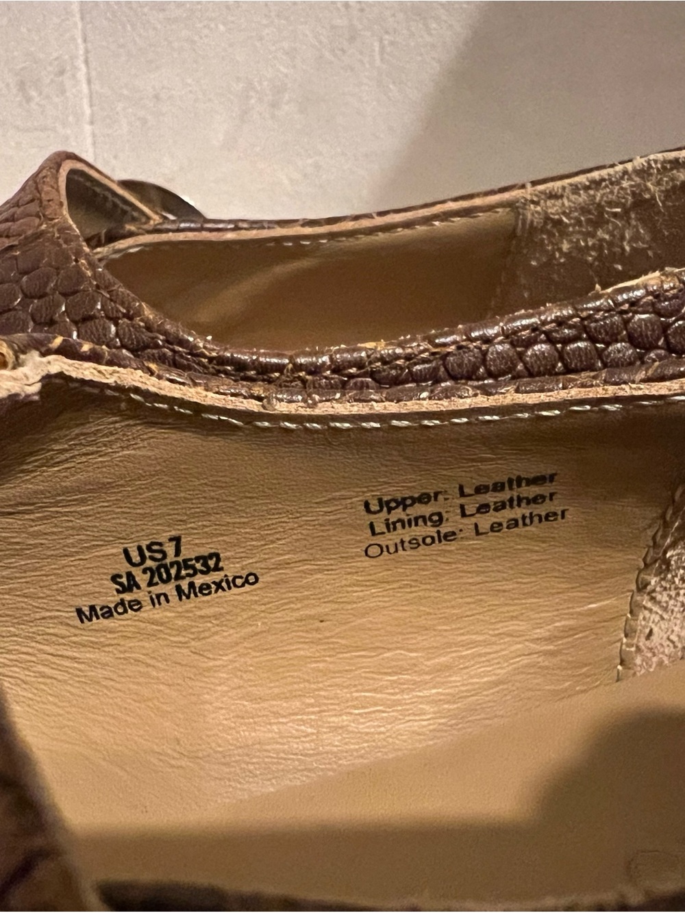 Nisolo Lola Chocolate Brown Embossed Leather Mary Jane Square Toe Flats Size 7 - Picture 5 of 5